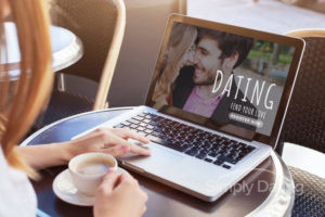 Woman joining an online dating platform