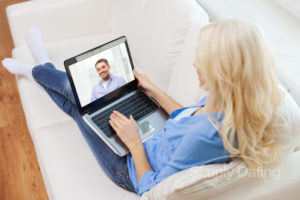 Man and woman on a video chat