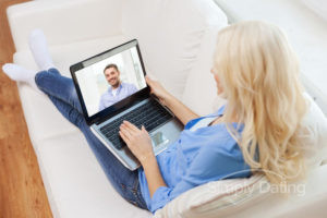 Man and woman on a video chat