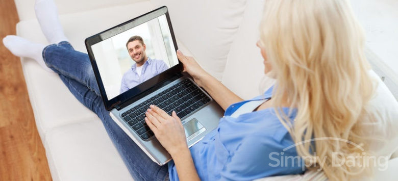 Man and woman on a video chat