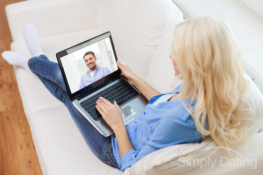 Man and woman on a video chat